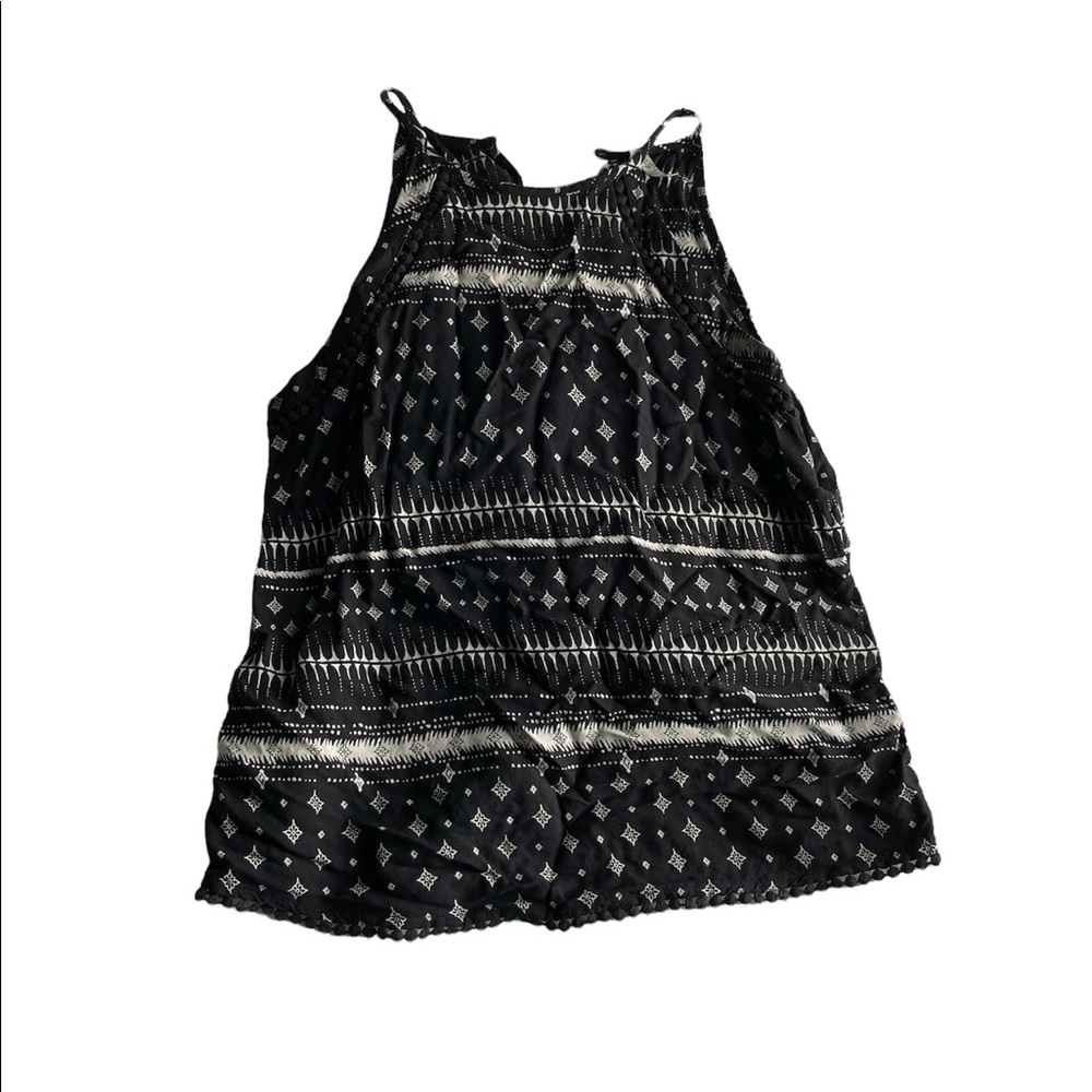 Mudd black and white pattern high neck tank top